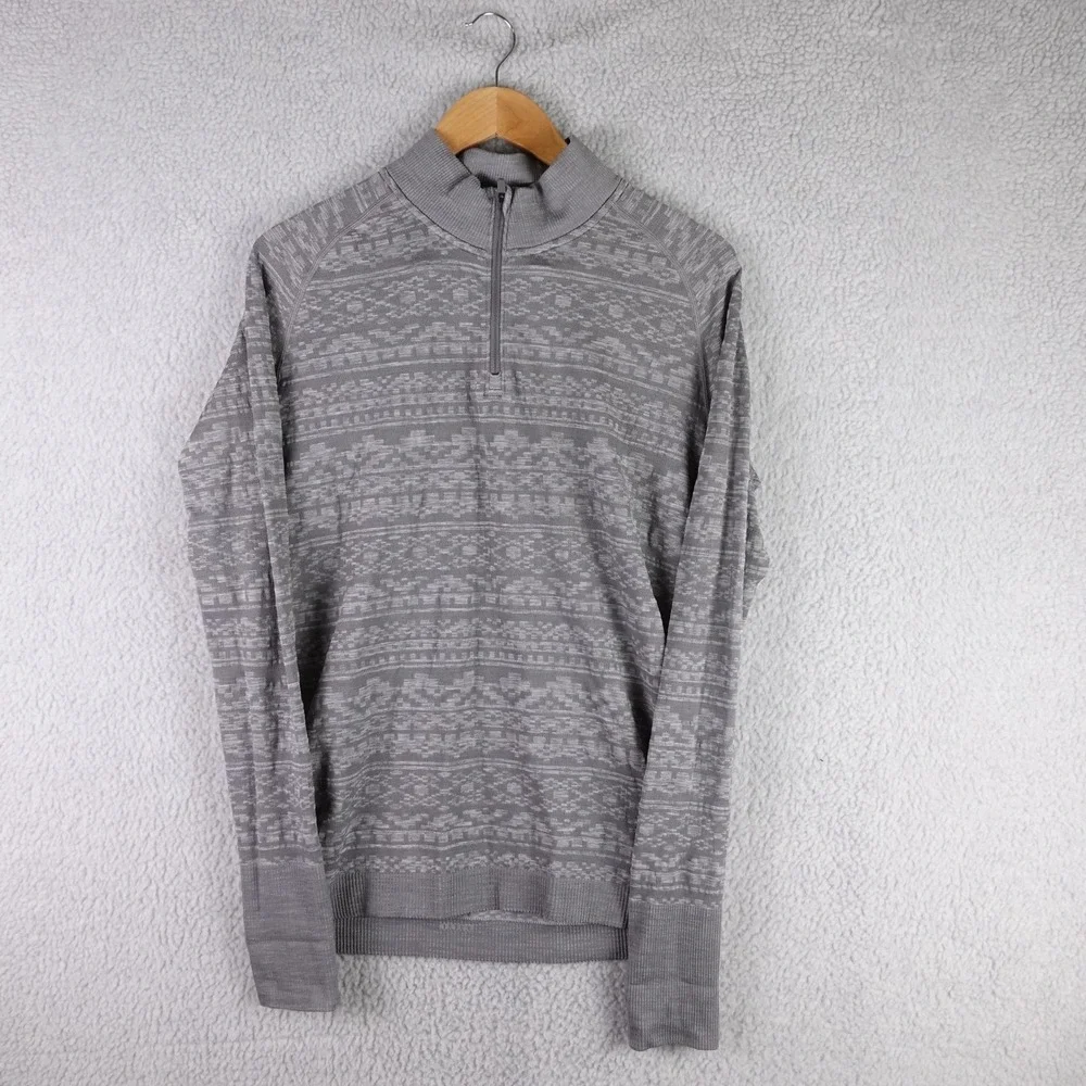 Lululemon Mens Metal Vent Tech 1/2 Zip 2.0 Pullover Grey Geometric Jacquard M